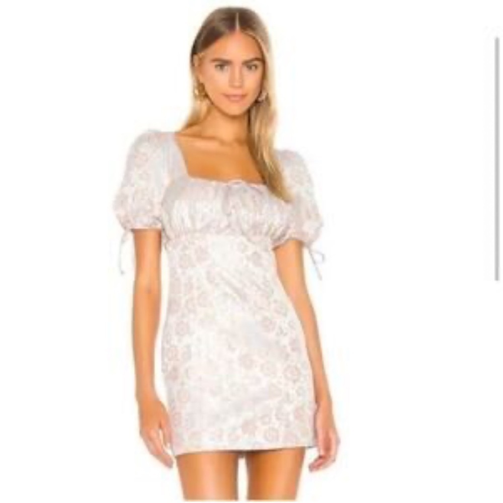 Revolve MAJORELLE Puff Sleeve Jacquard Mini Dress